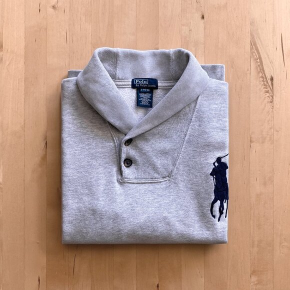 Polo Ralph Lauren Shawl Collar Sweatshirt Boy's Large - Picture 5 of 5